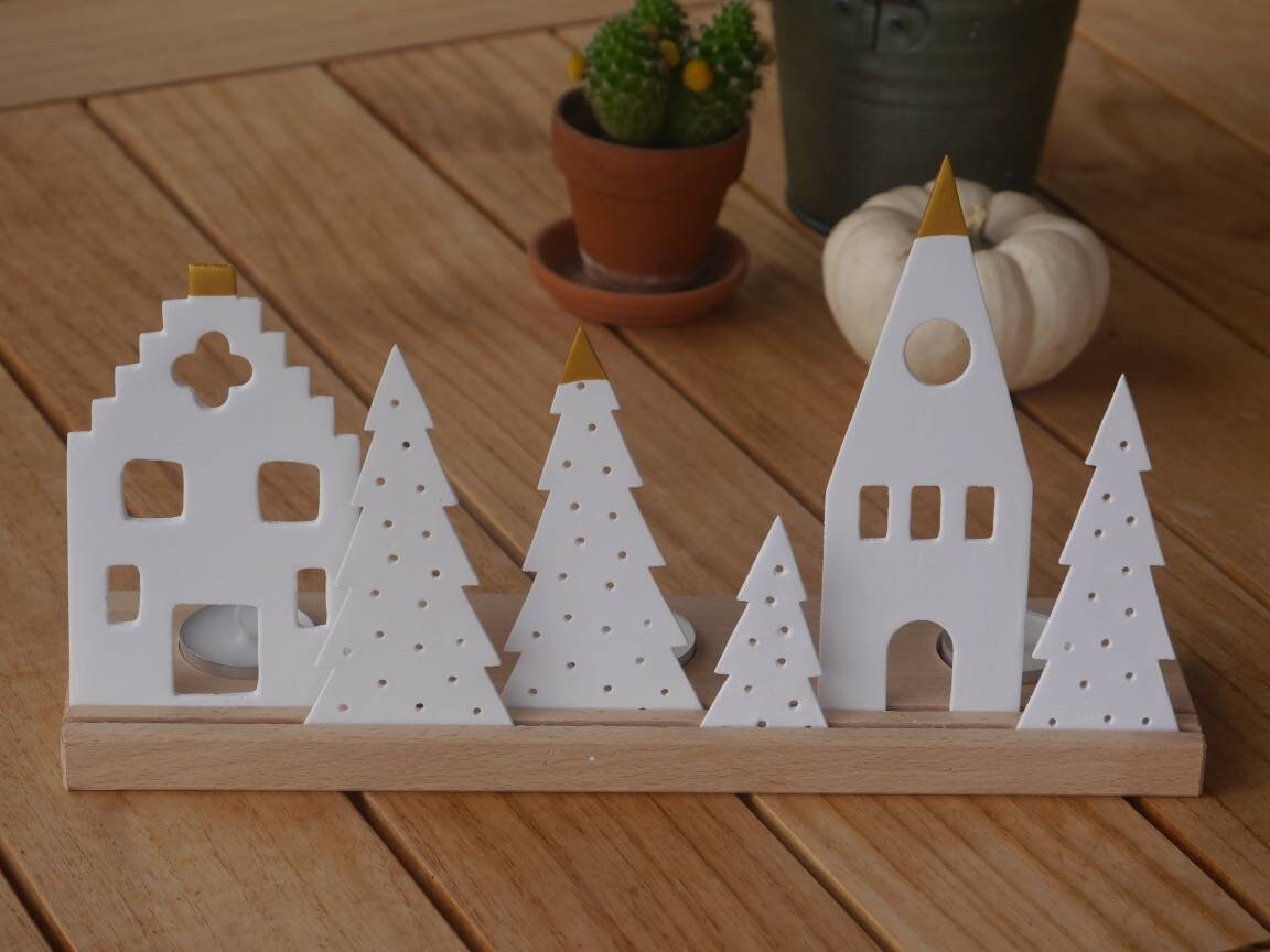 Lichterdorf, Lichthaus, Lichthäuser, Weihnachtsdorf, Weihnachtsdeko, Lichtobjekt, Kerzen Dekoration, Fensterdekoration, Geschenk