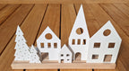 Lichterdorf, Lichthaus, Lichthäuser, Dekoleiste, Lichtobjekt, Kerzen Dekoration, Fensterdekoration, Geschenk