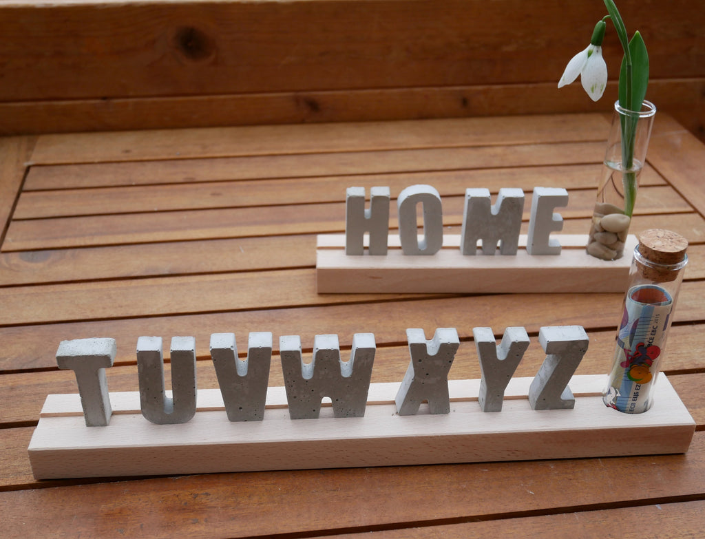Buchstabenleiste, Betonbuchstaben, Dekoration, Geschenk, Hochzeitsdeko, Tischdekoration, Tischdeko, Namensleiste