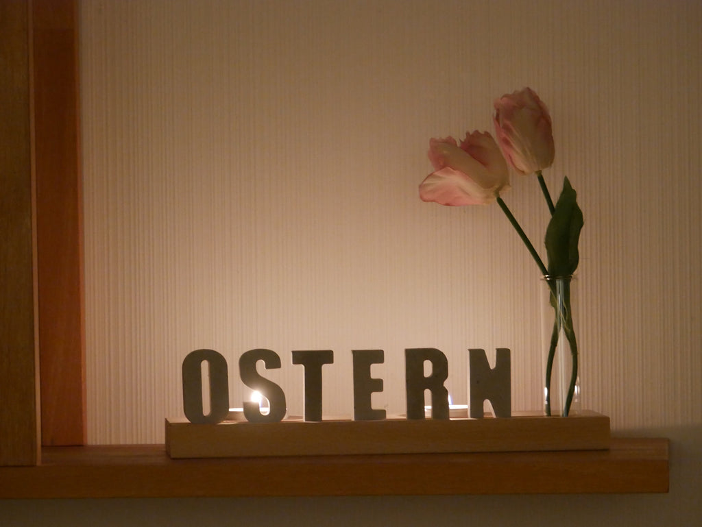 Buchstabenleiste, Betonbuchstaben, Dekoration, Kerzendeko, Teelichter, Fensterdekoration, Geschenk