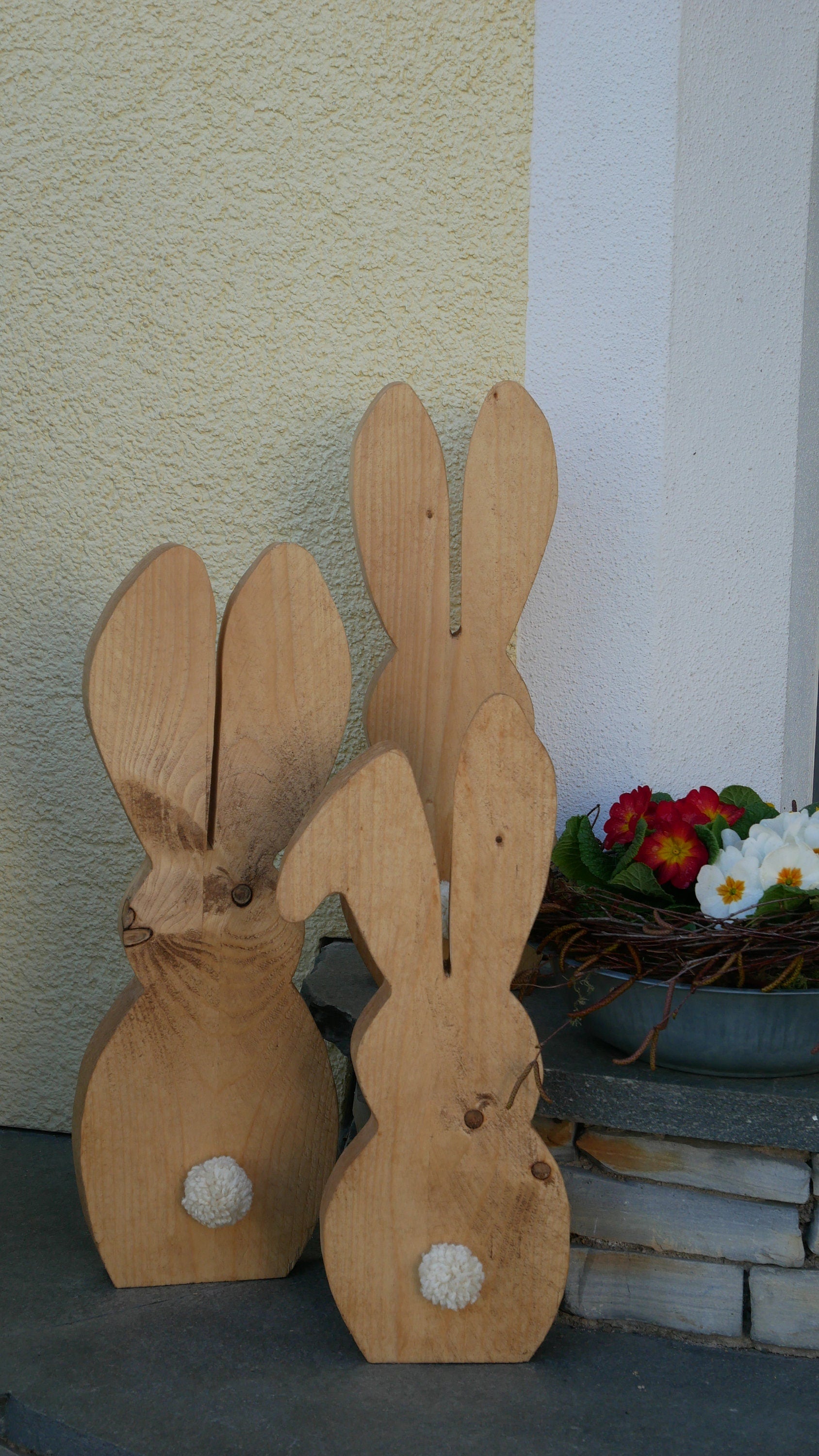große Osterhasen, Holzhasen, Dekohasen, Ostern, Frühling, Dekoration Haustüre, Osterdekoration Haustüre, 100015