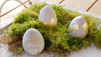 Ostereier, Betoneier, Ostern, Osterdeko, Goldes Ei, Blattgold