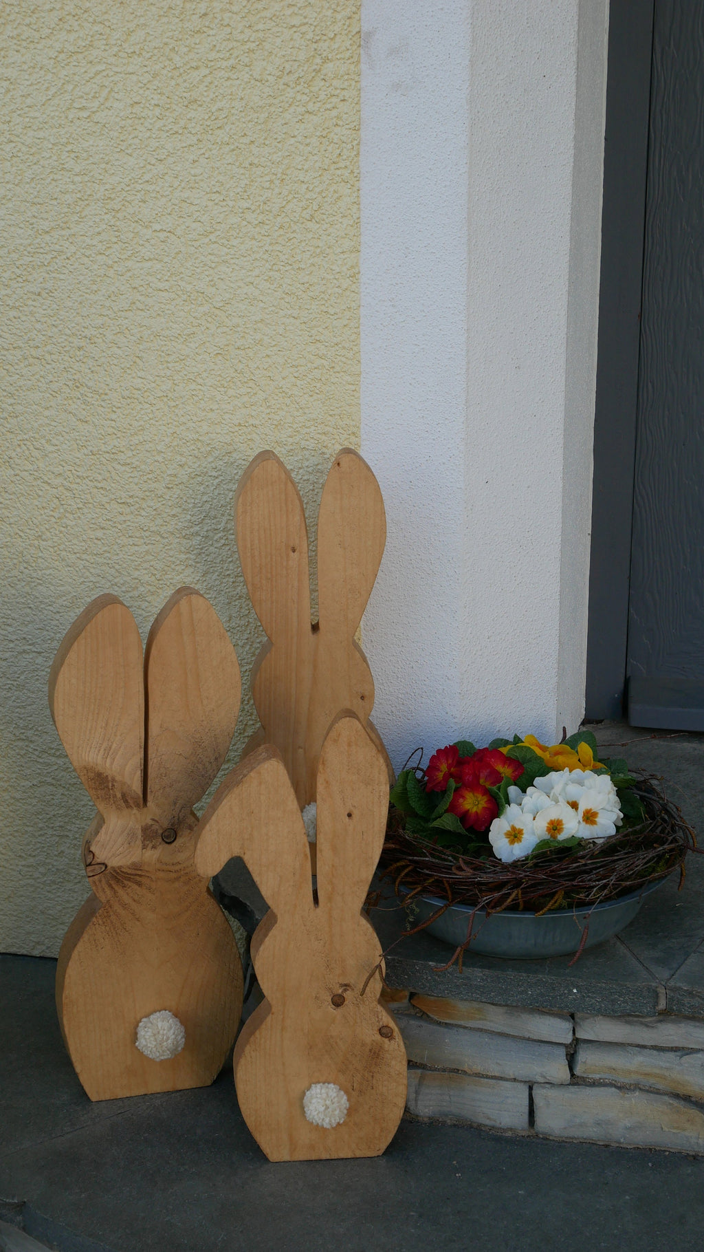 große Osterhasen, Holzhasen, Dekohasen, Ostern, Frühling, Dekoration Haustüre, Osterdekoration Haustüre, 100015
