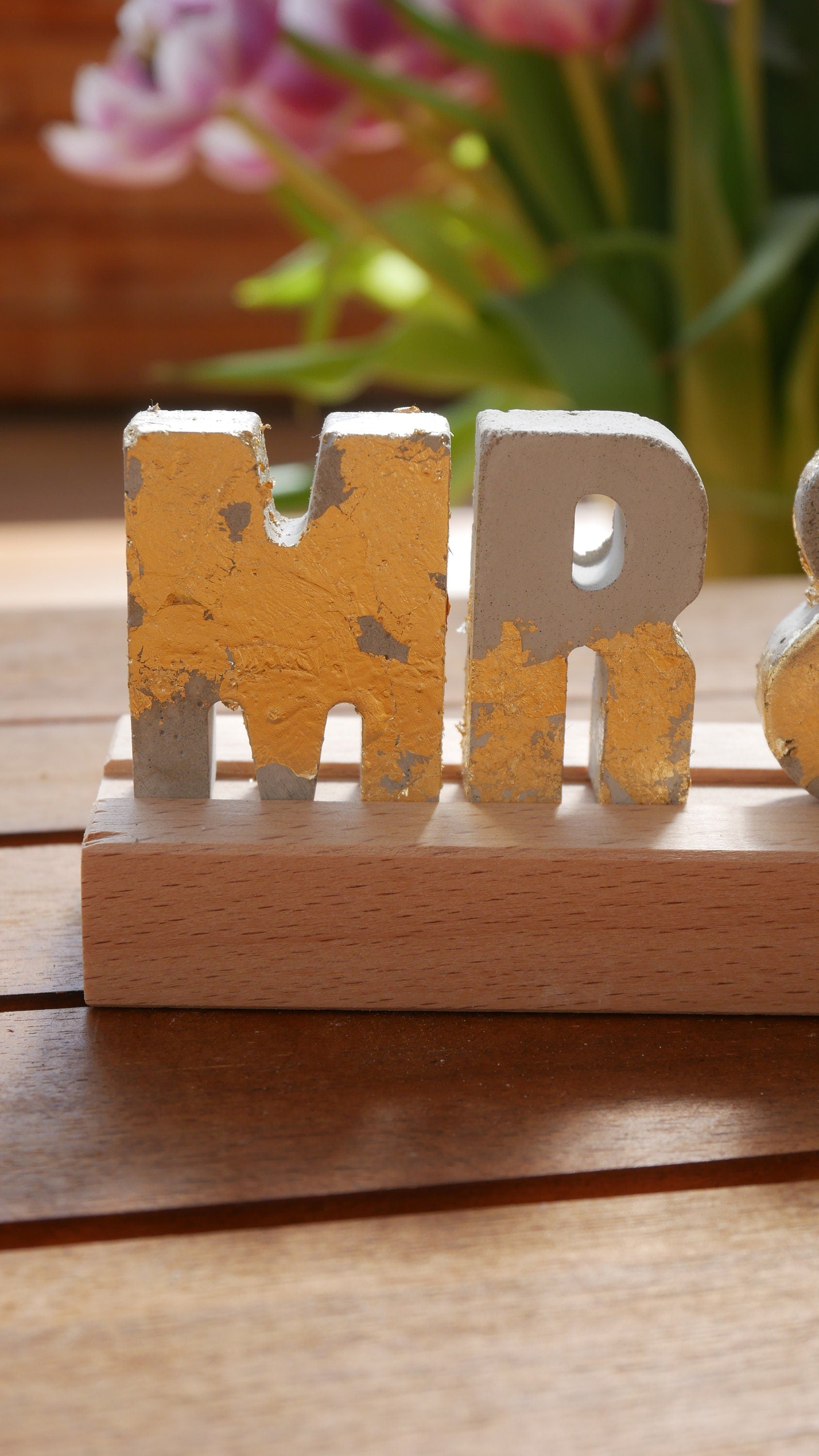 Buchstabenleiste, Betonbuchstaben, Dekoration, Geschenk, Hochzeitsdeko, Tischdekoration, Tischdeko, Namensleiste