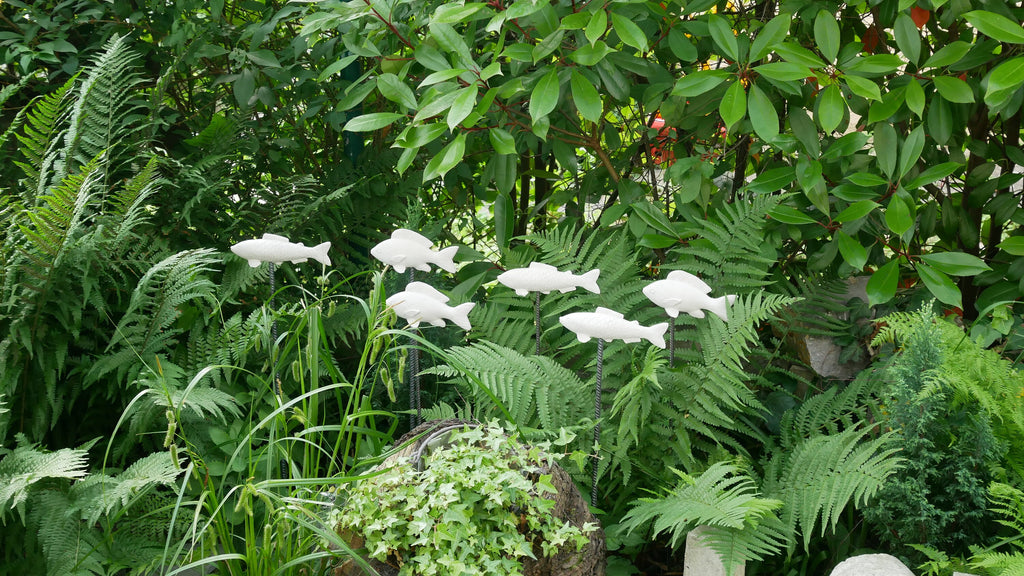 Deko Fisch, Beton Fisch, Gartendeko, Deko für den Garten, Dekoration, Fischschwarm, 100019