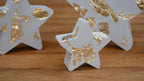 Deko Stern, Beton Stern, Weihnachtsdekoration, Weihnachten Stern, Tischdeko Weihnachten, Betonstern mit Blattgold