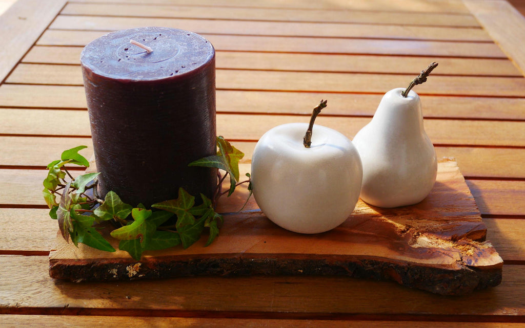 Deko Obst, Beton Obst, Gartendeko, Apfel, Birne für den Garten, Dekoration, Herbst, Herbstdeko, Obst aus Beton