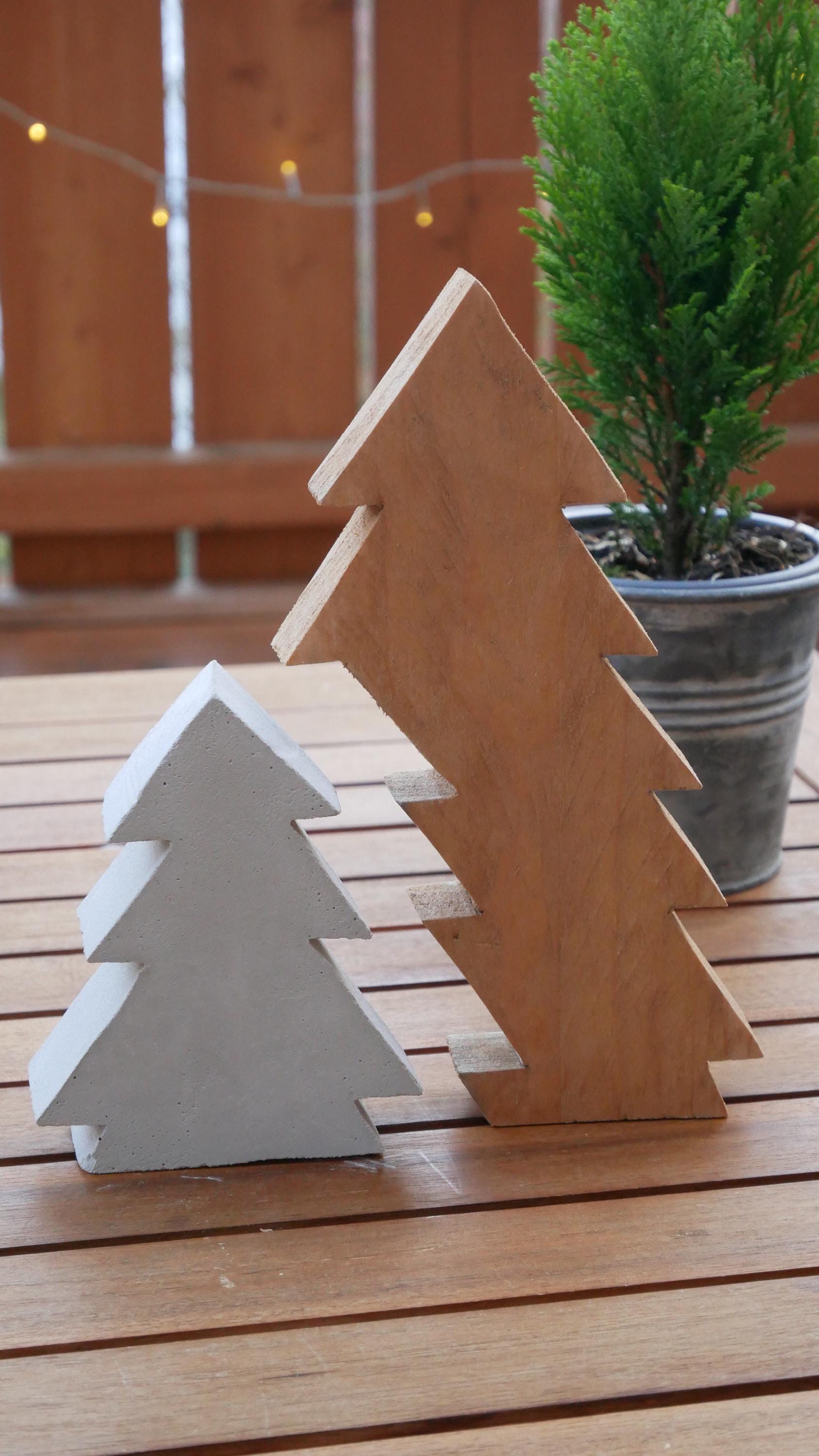 Tannenbaum, Weihnachtsbaum, Betondeko, Weihnachtsdekoration, Tannenbaum aus Holz