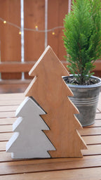 Tannenbaum, Weihnachtsbaum, Betondeko, Weihnachtsdekoration, Tannenbaum aus Holz