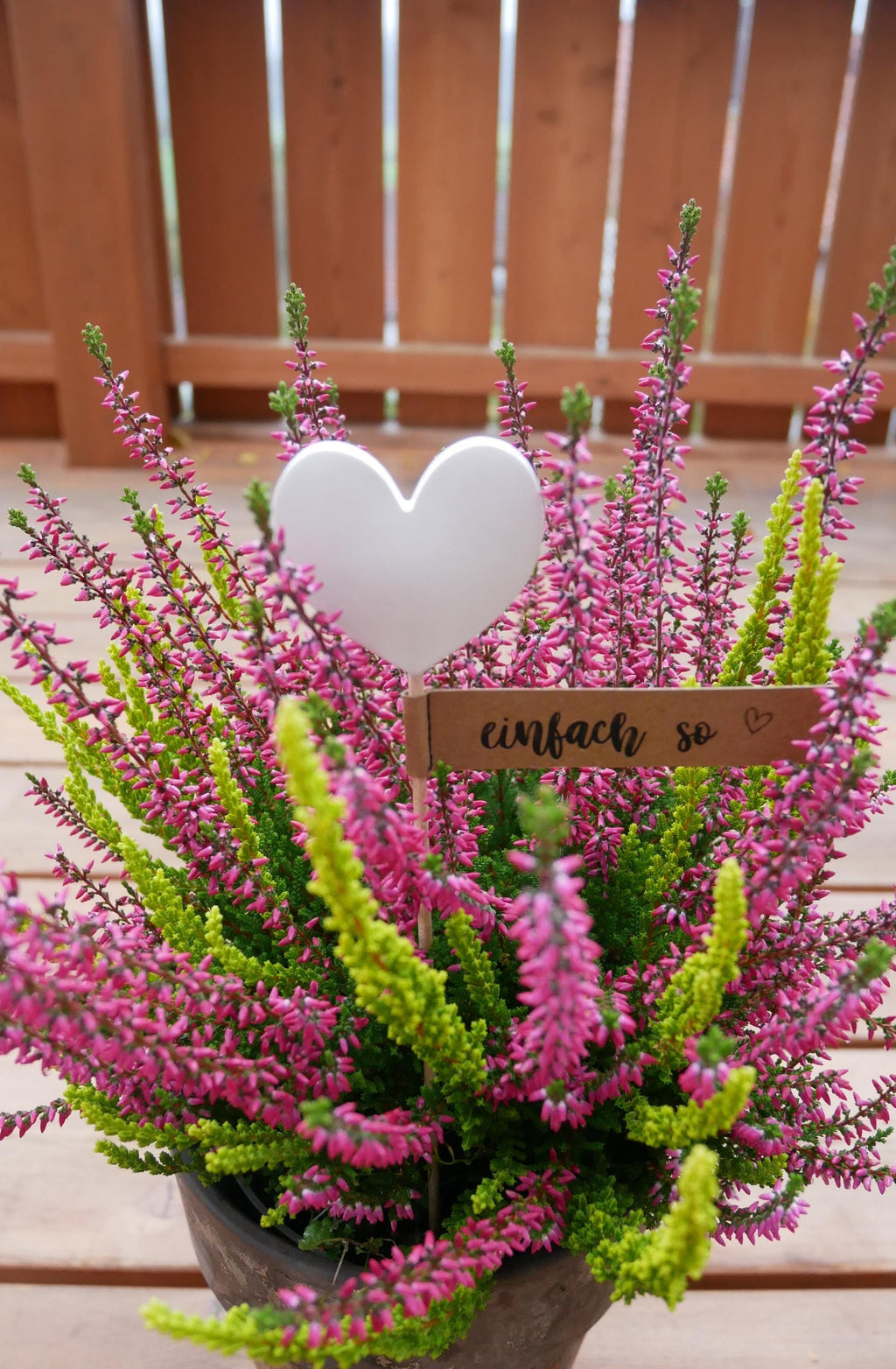 Blumenstecker, kleines Geschenk, nette Botschaft, Mitbringsel, Herzstecker, Herz