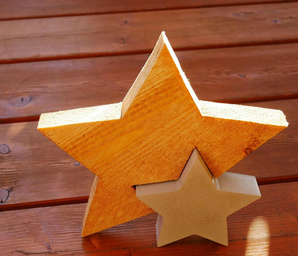 Stern, Weihnachtsstern, Betondeko, Weihnachtsdekoration, Stern aus Holz