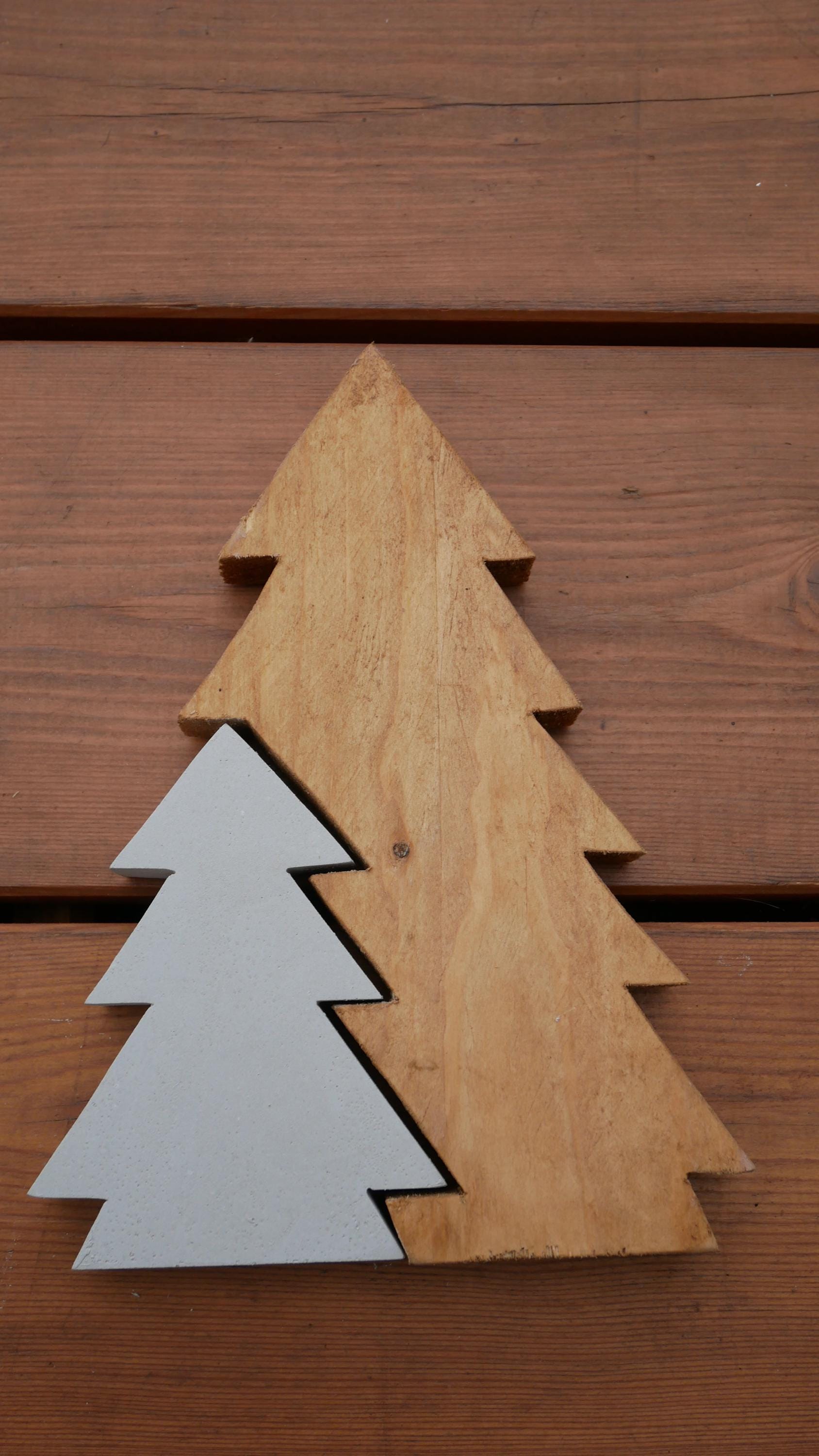 Tannenbaum, Weihnachtsbaum, Betondeko, Weihnachtsdekoration, Tannenbaum aus Holz