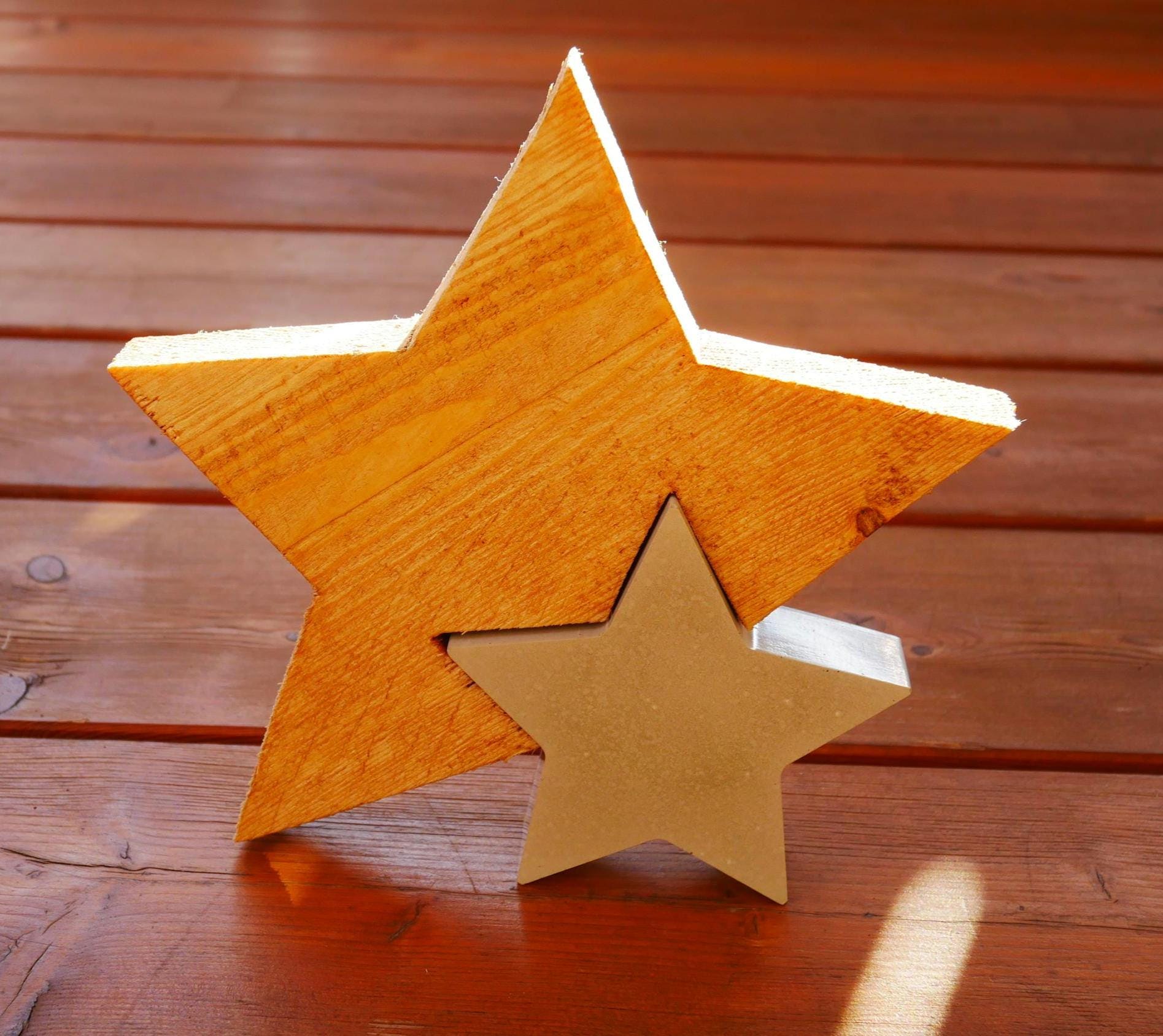 Stern, Weihnachtsstern, Betondeko, Weihnachtsdekoration, Stern aus Holz