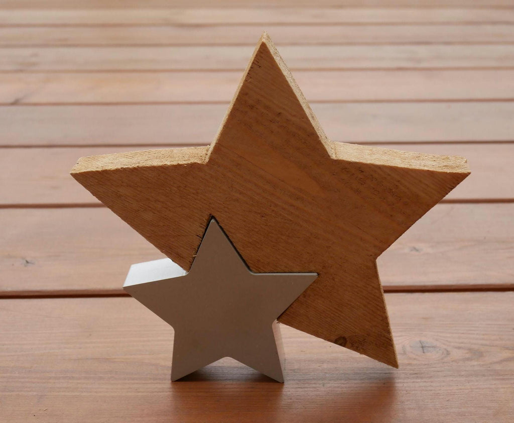 Stern, Weihnachtsstern, Betondeko, Weihnachtsdekoration, Stern aus Holz