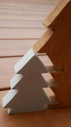 Tannenbaum, Weihnachtsbaum, Betondeko, Weihnachtsdekoration, Tannenbaum aus Holz