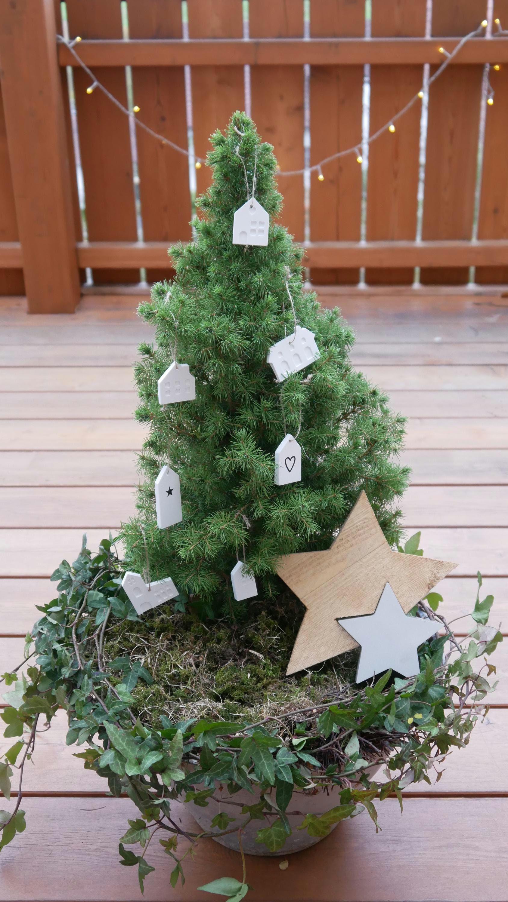 Geschenkanhänger, Dekoanhänger, Tannenbaumschmuck,Schmuckanhänger, Häuschen, Minihaus, Skandi Deko, Skandinavische Deko