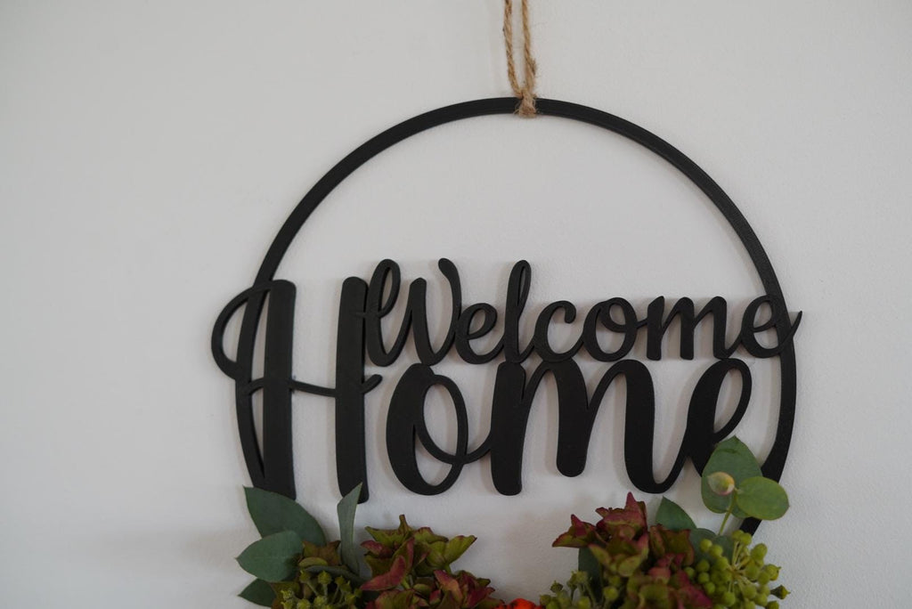 Türkranz Welcome Home, Türdeko, Blumenkranz, Wanddekoration, Türschild