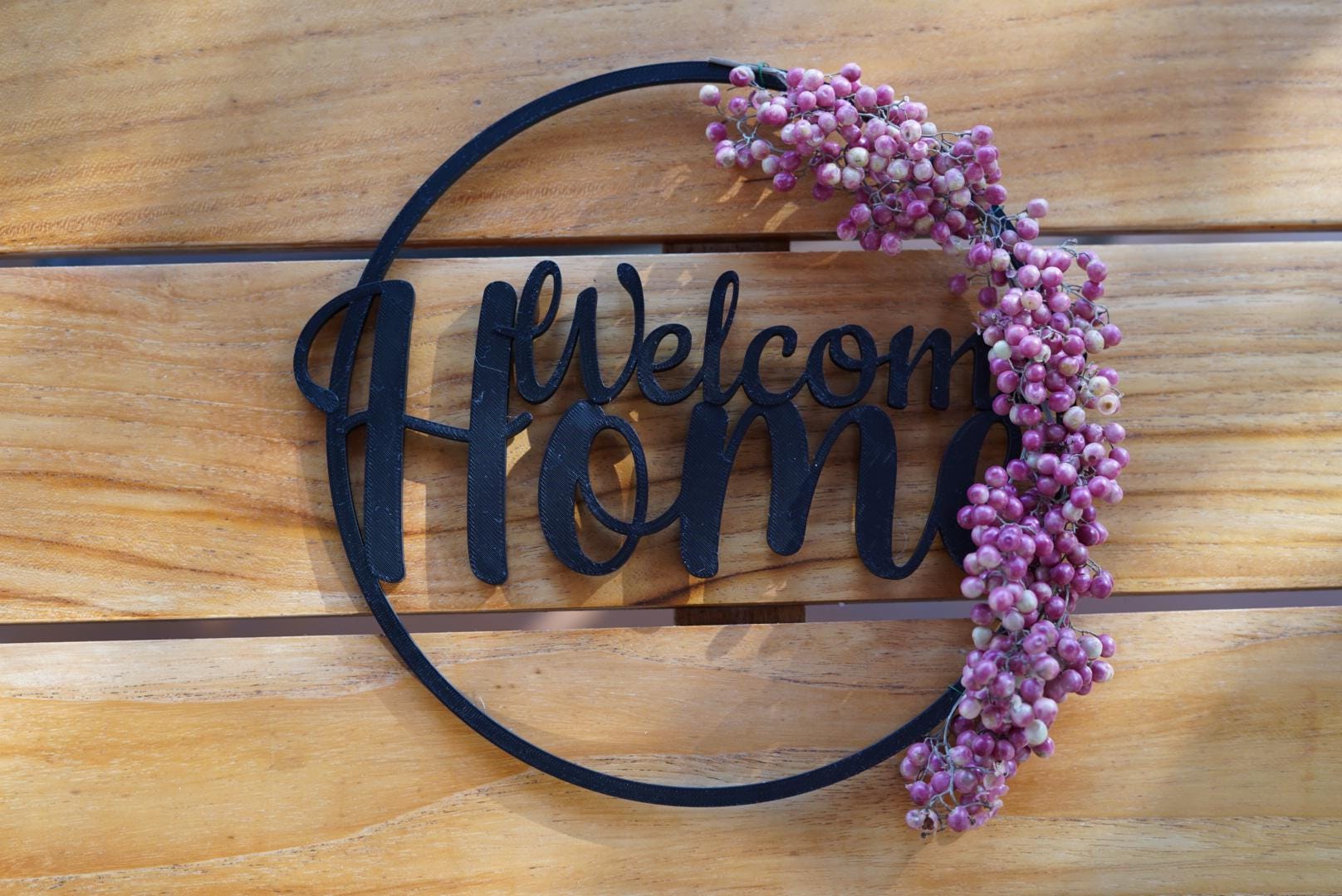 Türkranz Welcome Home, Türdeko, Blumenkranz, Wanddekoration, Türschild