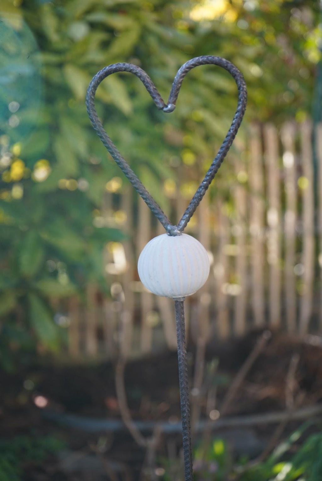 Baustahl Herz, Deko Herz, Gartenstecker Herz, Gartendeko, Stab für den Garten, 100027