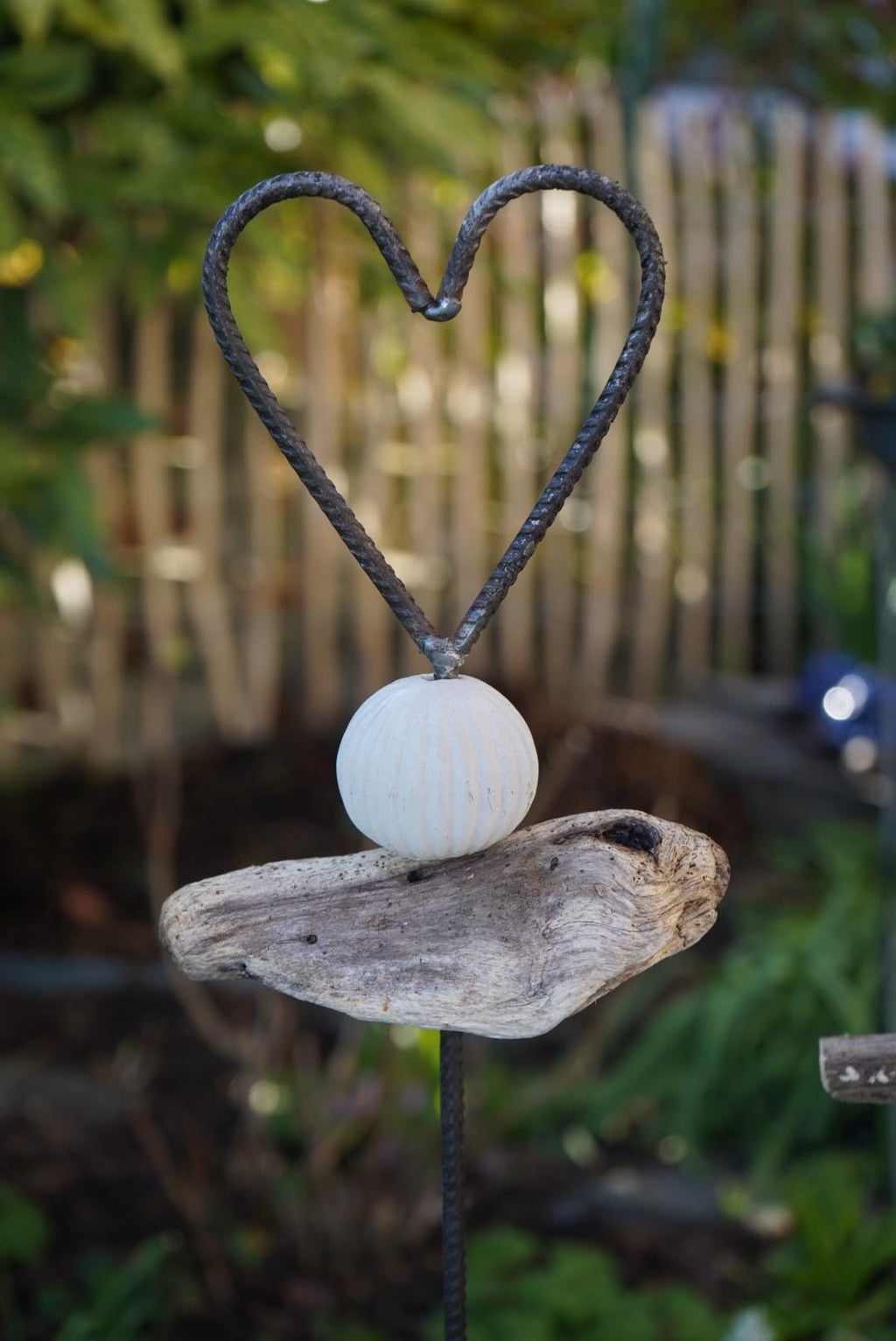 Baustahl Herz, Deko Herz, Gartenstecker Herz, Gartendeko, Stab für den Garten, 100027