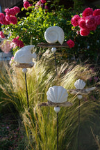 Gartenstecker maritim, Sommerdeko für den Garten, Beton Stecker, Gartendeko, Baustahl, Muschel, Fisch, Dekoration, 100016