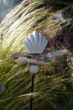 Gartenstecker maritim, Sommerdeko für den Garten, Beton Stecker, Gartendeko, Baustahl, Muschel, Fisch, Dekoration, 100016
